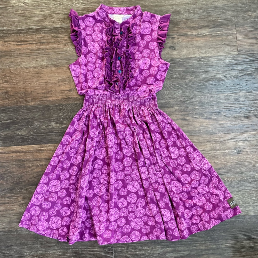 Womens Matilda Jane size small purple ruffle shoulder dress